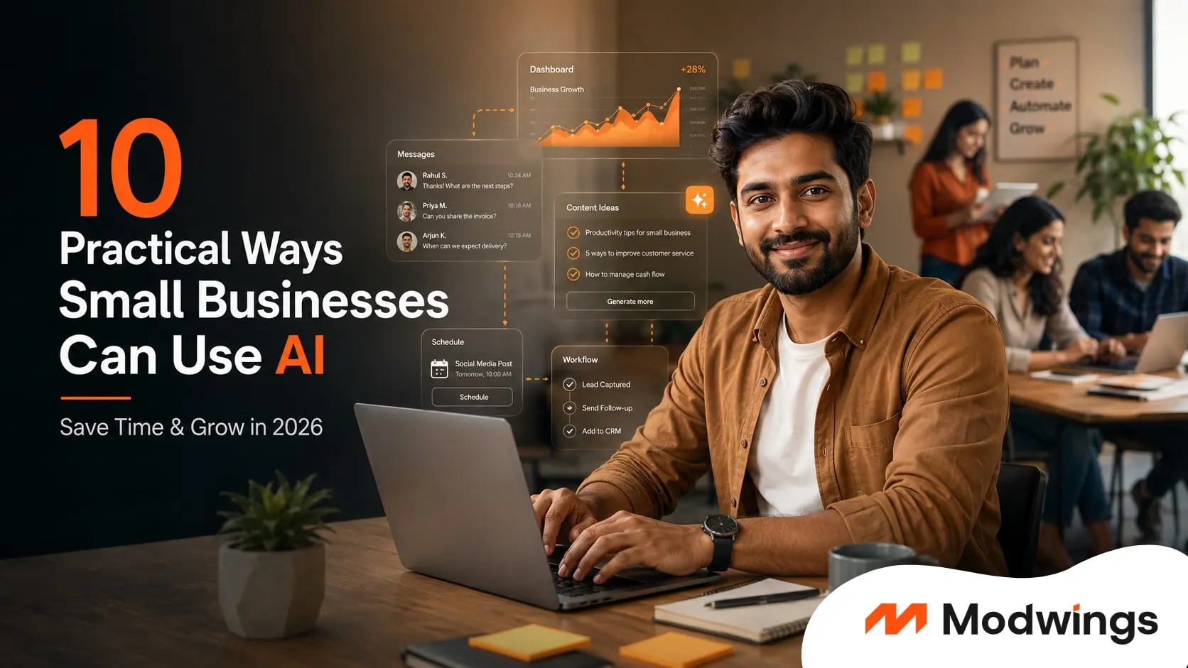 Small-business owner using AI tools to save time and grow in 2026