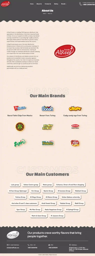 Al Reef Foods — Custom WordPress Website